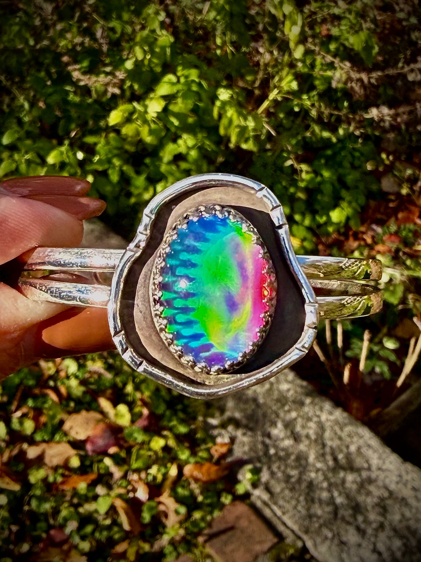 Aura Opal & Quartz Doublet Cuff