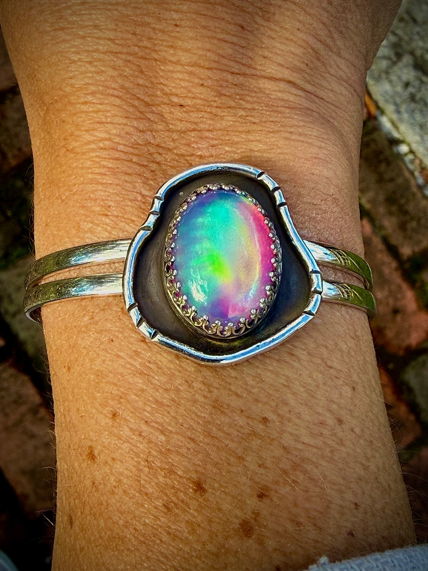 Aura Opal & Quartz Doublet Cuff