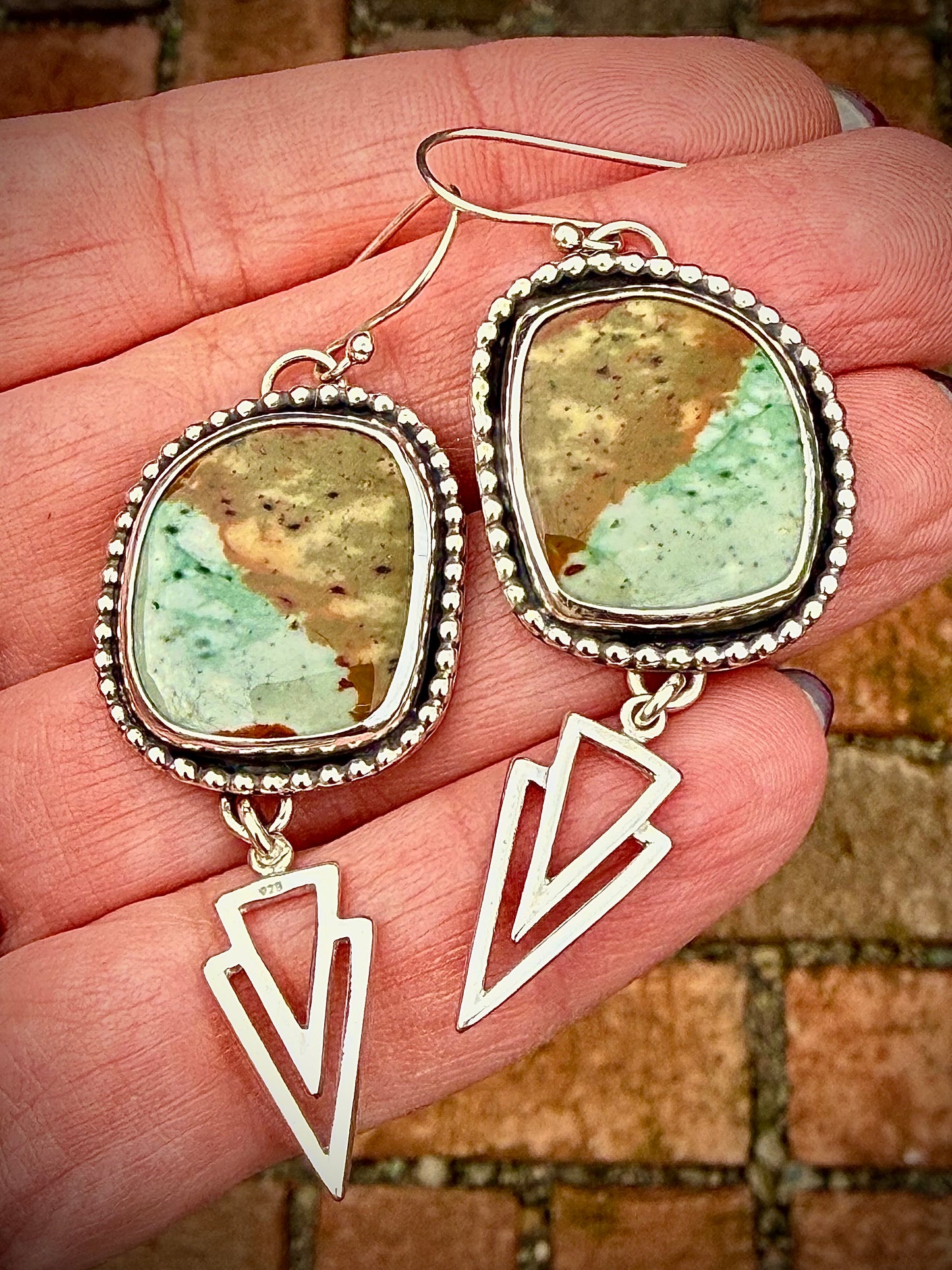 Jasper Chevron Earrings