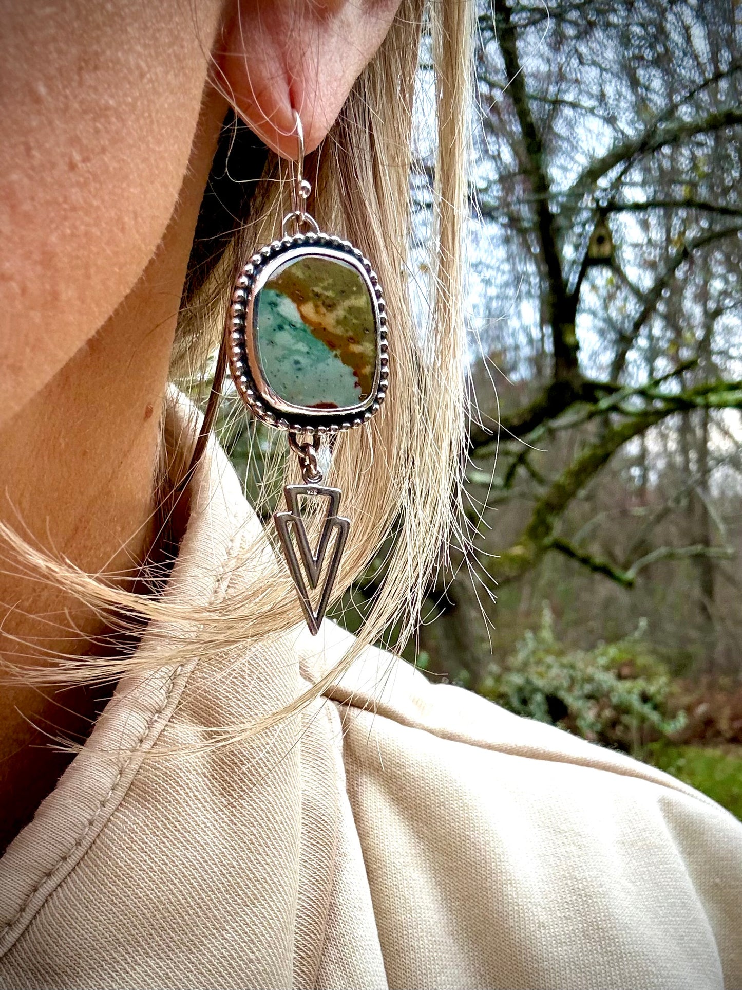 Jasper Chevron Earrings