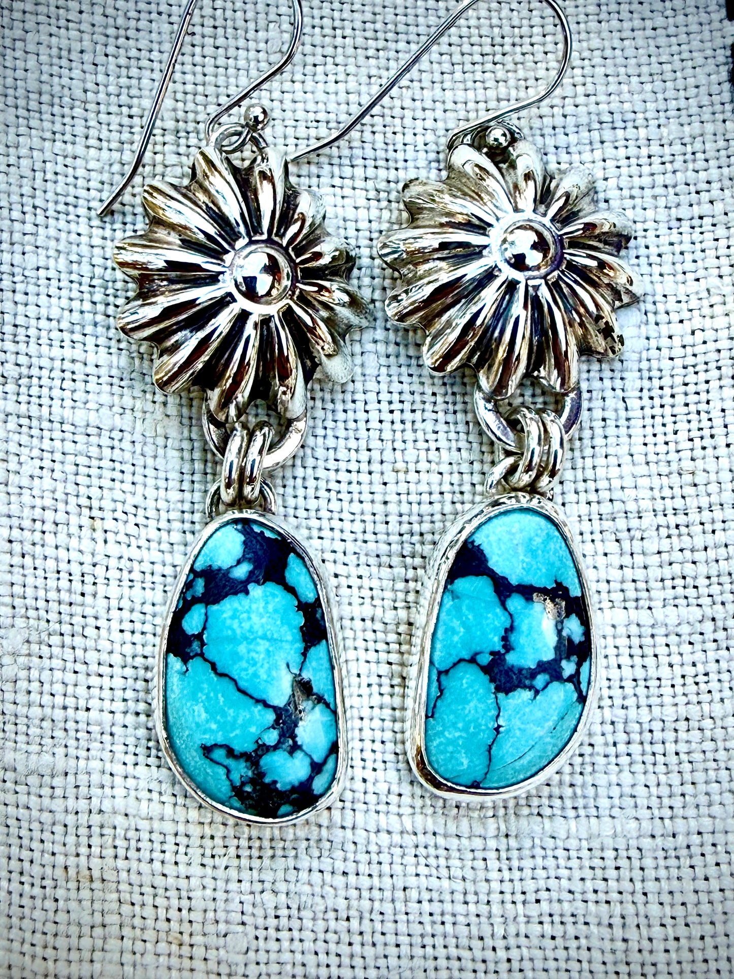 Kingman Turquoise Concho Earrings