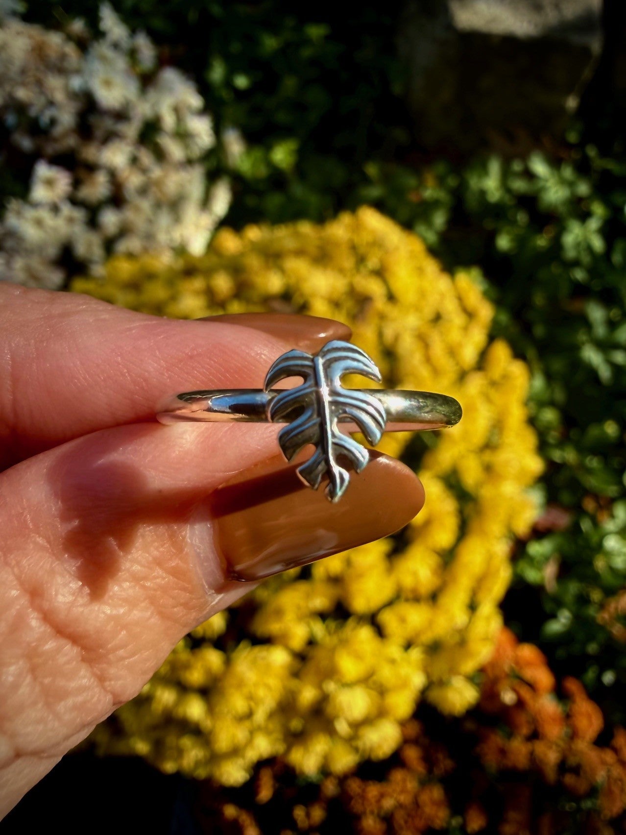 Sterling Silver Monstera Leaf Ring (Size 9.75)