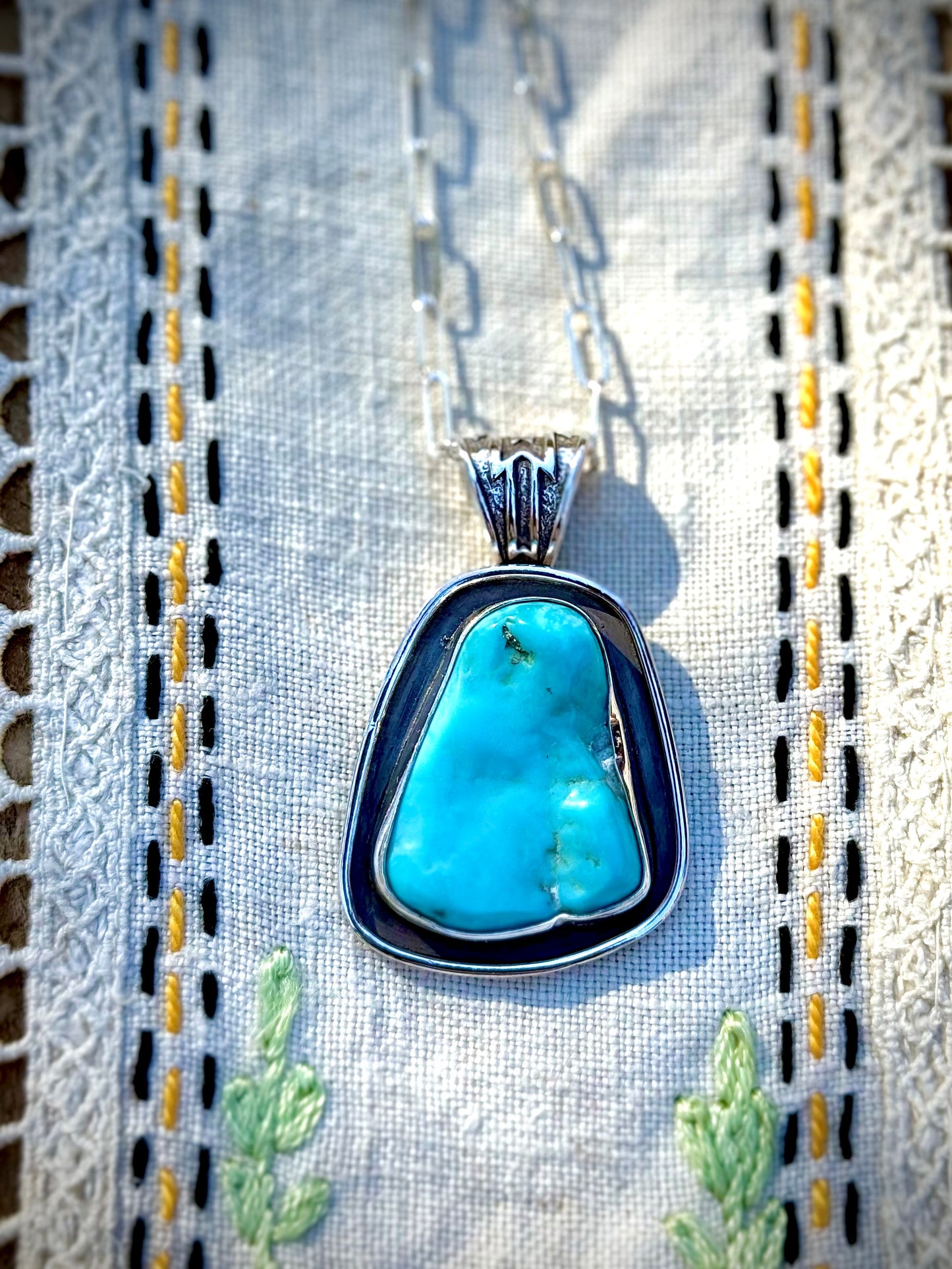 Raw Blue Ridge Turquoise Pendant