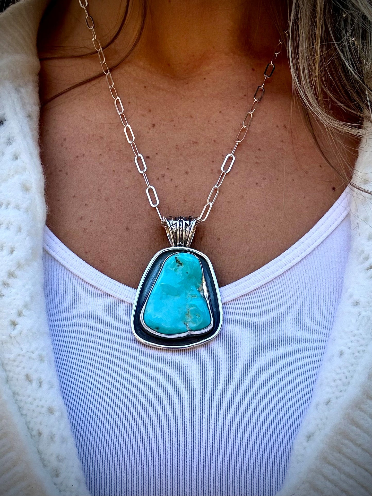 Raw Blue Ridge Turquoise Pendant