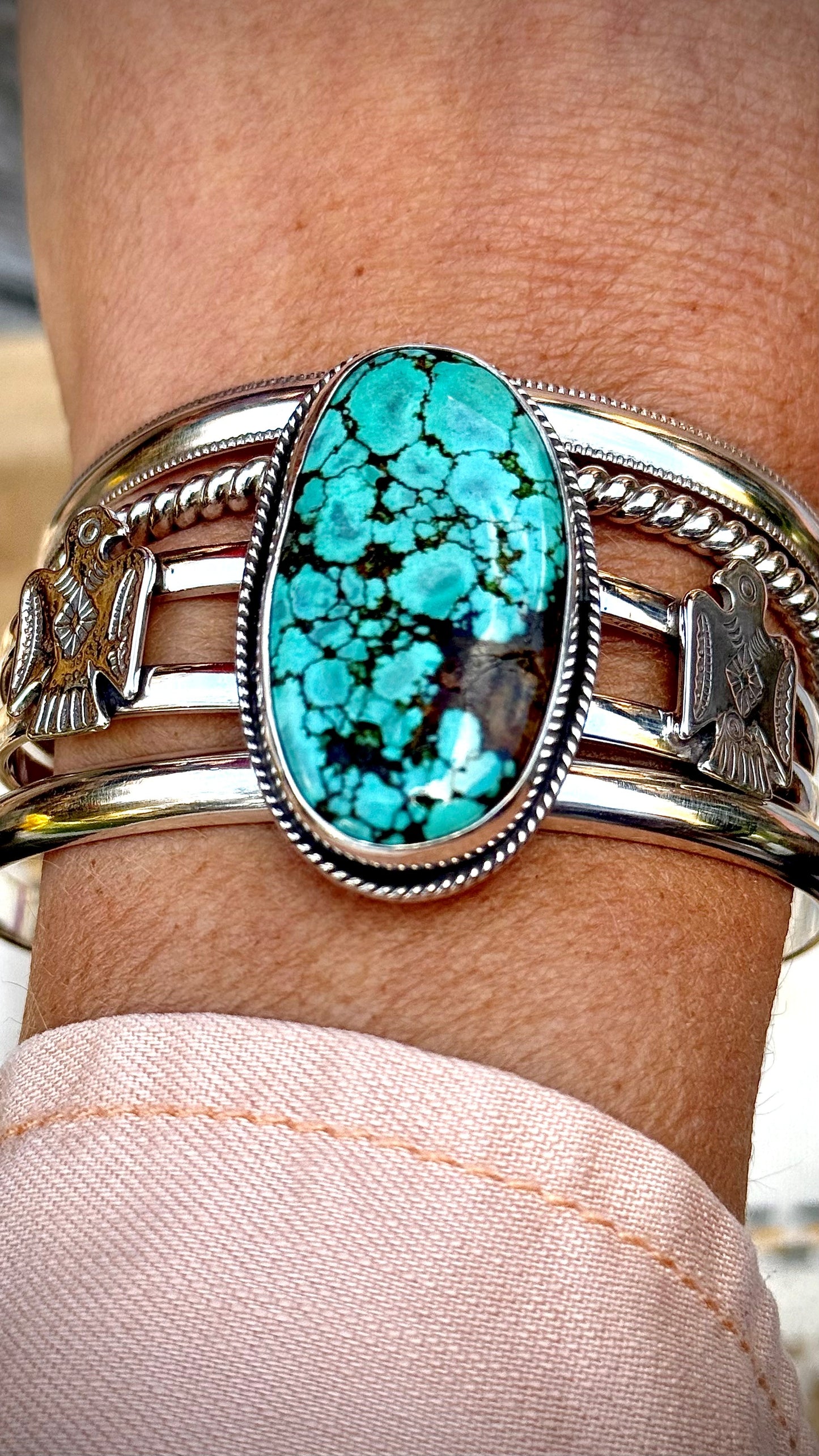 Hubei Turquoise & Thunderbird Cuff