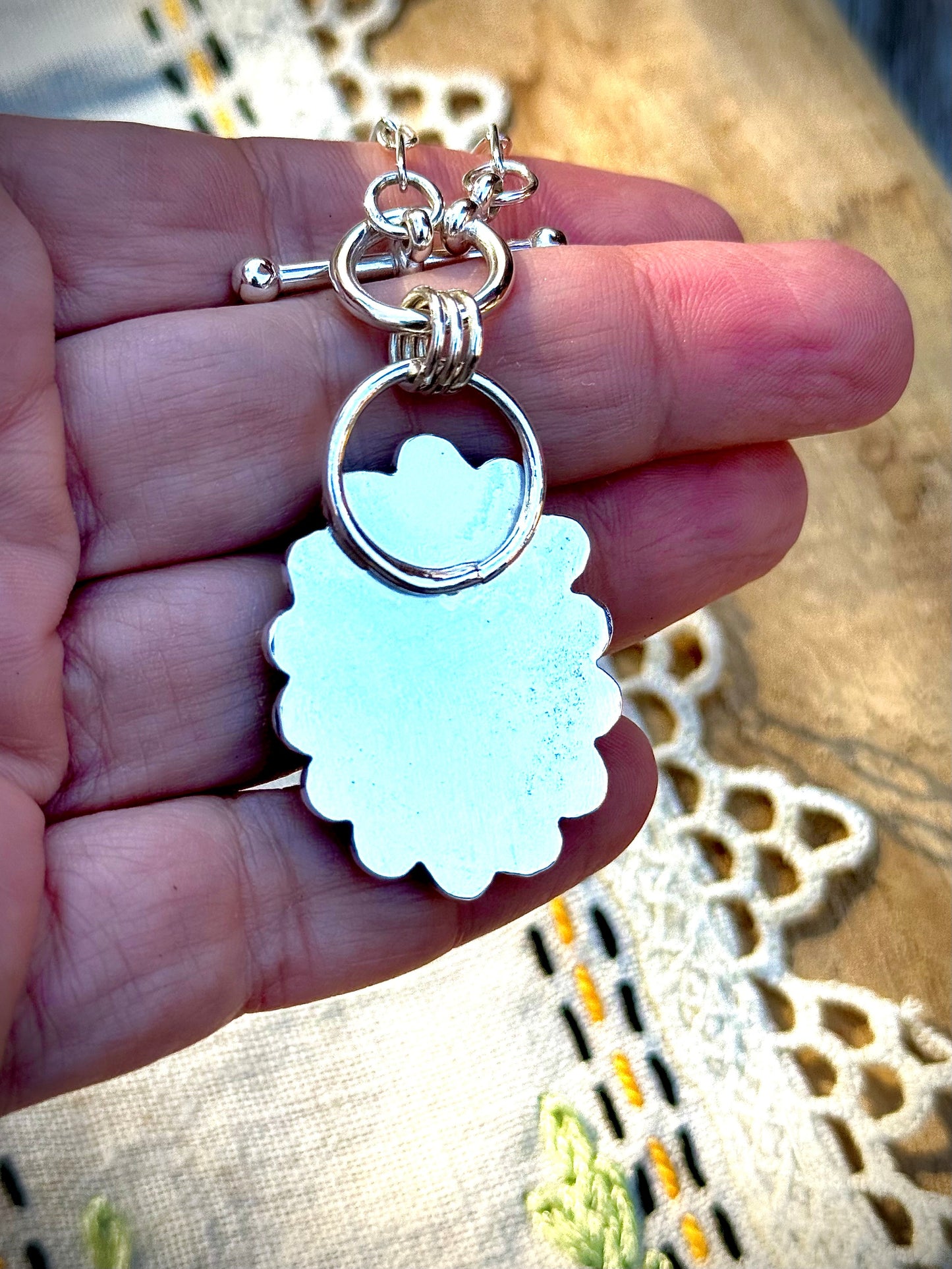 White Buffalo Turquoise Toggle Necklace